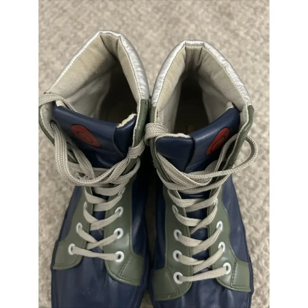 Naruto Shippuden Kakashi Run Hi-Top Sneakers Size 9 Blue Green Silver Anime